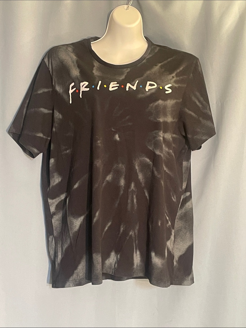 FRIENDS Black Tie-Dye Logo Crewneck T-Shirt
